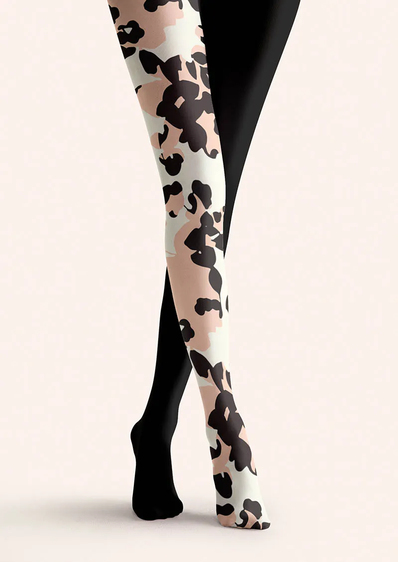 Viken Plan Abstract Leaf Shadow Tights Hosiery Pantyhose