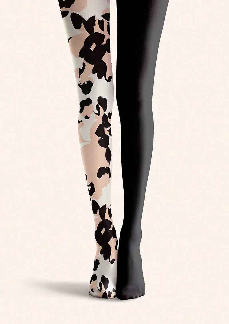 Viken Plan Abstract Leaf Shadow Tights Hosiery Pantyhose - Image 2