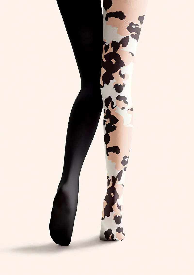 Viken Plan Abstract Leaf Shadow Tights Hosiery Pantyhose - Image 3