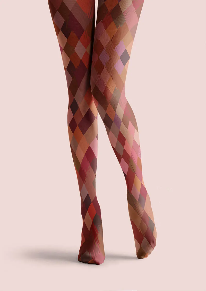 Viken Plan Geometric Art Arc Glow Tights Hosiery Pantyhose