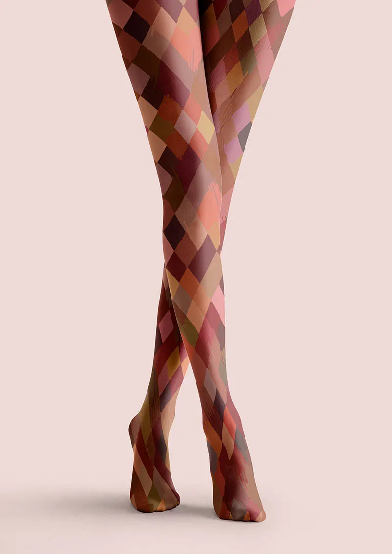 Viken Plan Geometric Art Arc Glow Tights Hosiery Pantyhose - Image 3