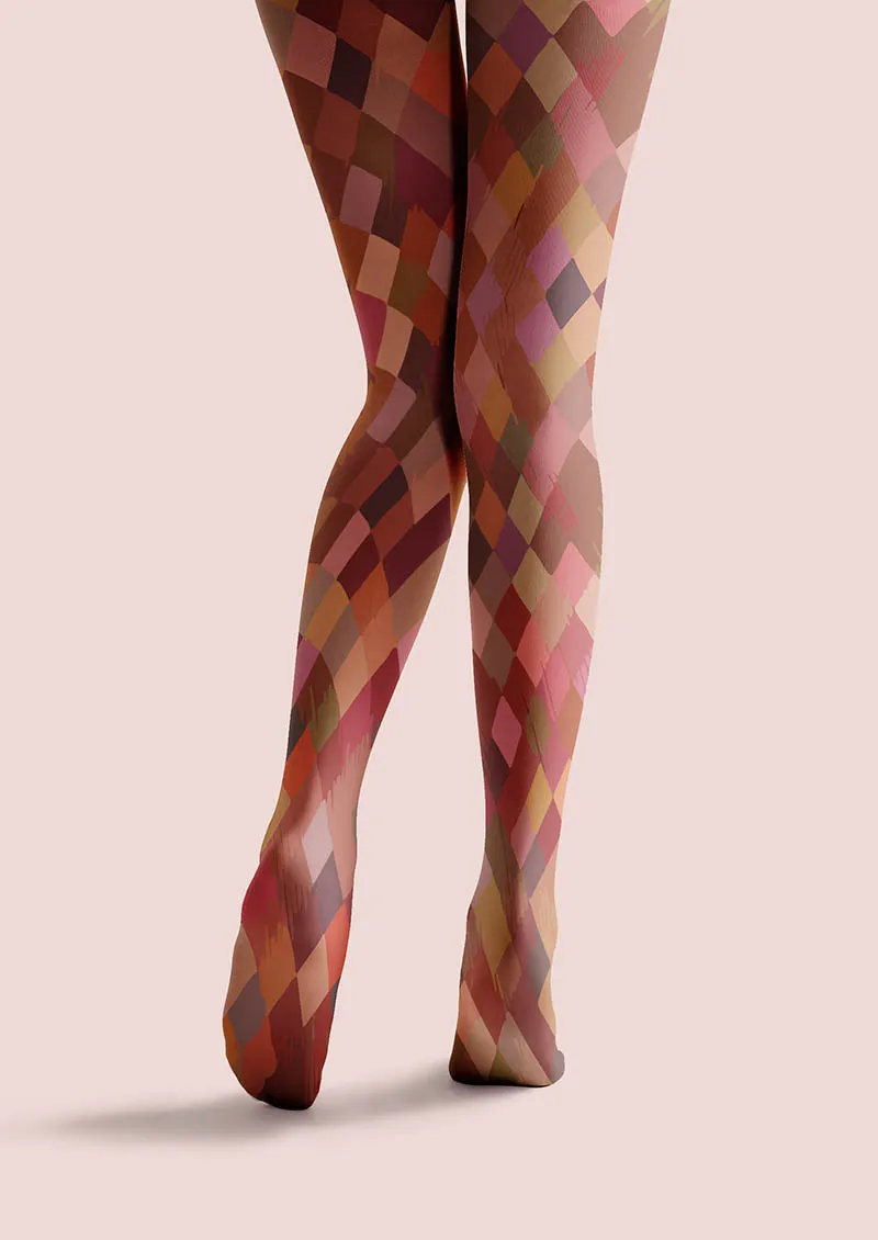 Viken Plan Geometric Art Arc Glow Tights Hosiery Pantyhose - Image 5