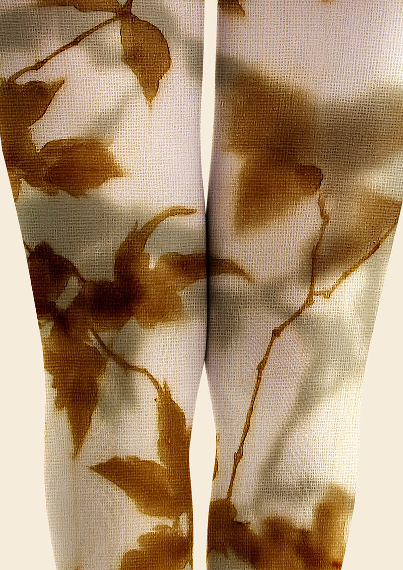 Viken Plan Plant Print Tights Personality Pantyhose/Tights [Autumn Leaves] - Image 4
