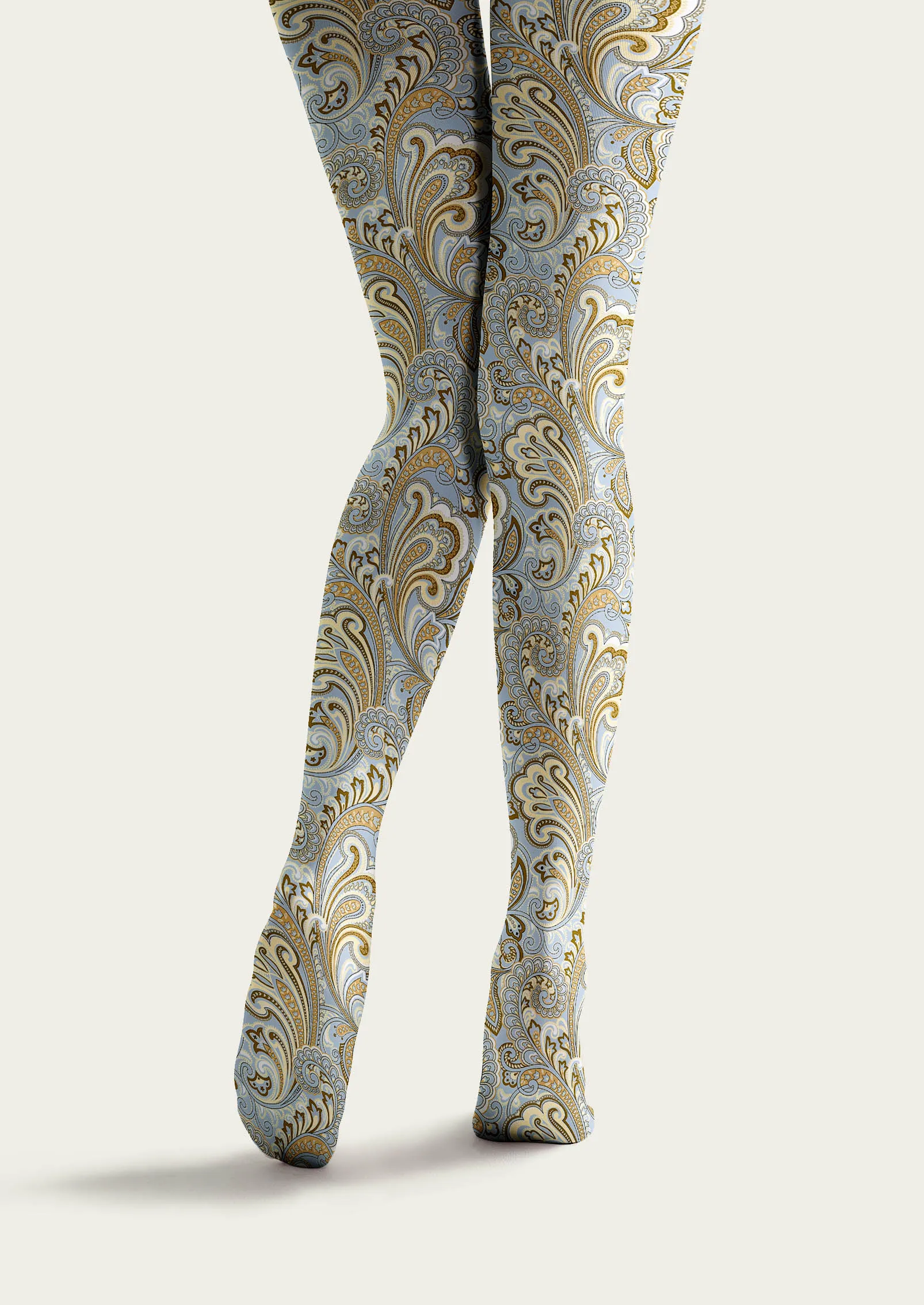 Viken Plan Art Print Tights Personality Pantyhose/Tights [Azure Ripple] - Image 3