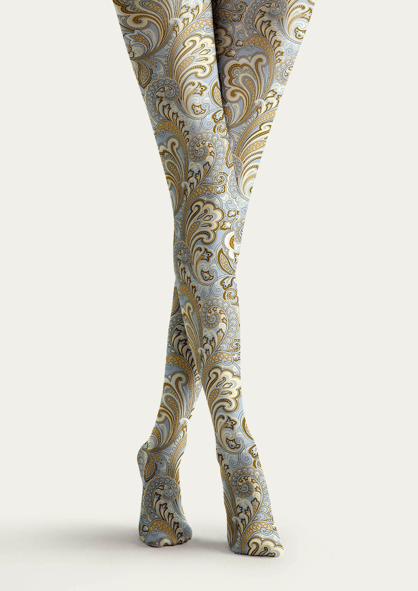 Viken Plan Art Print Tights Personality Pantyhose/Tights [Azure Ripple] - Image 4