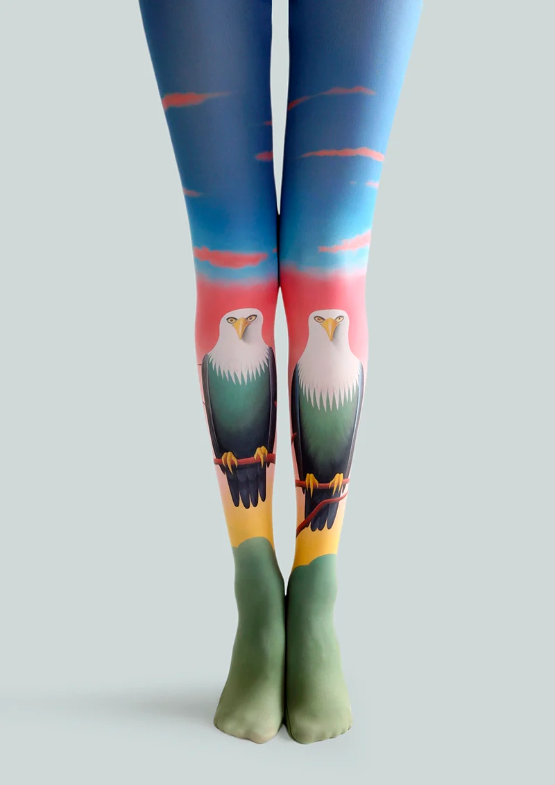 Viken Plan Art Print Tights Personality Pantyhose/Tights [Bald eagle] - Image 2