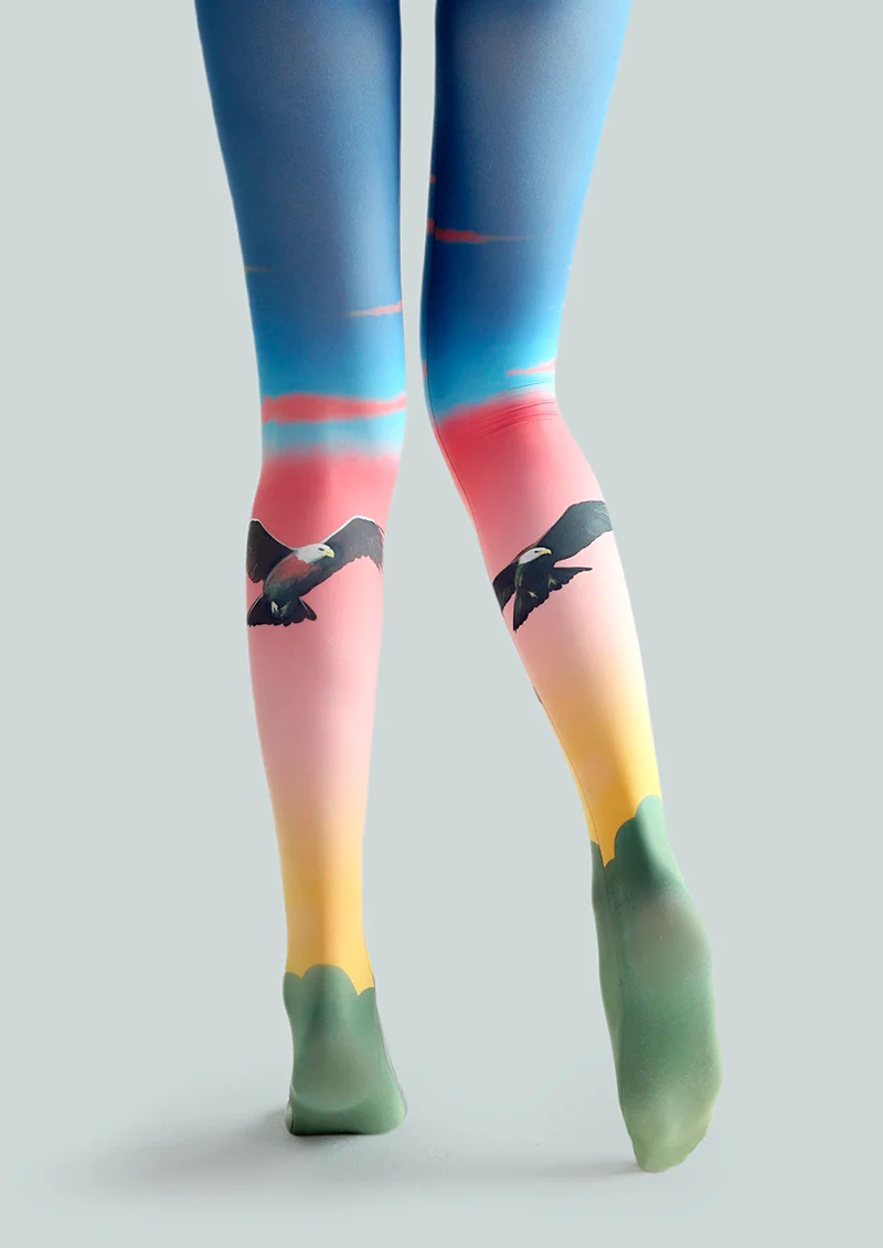 Viken Plan Art Print Tights Personality Pantyhose/Tights [Bald eagle] - Image 3