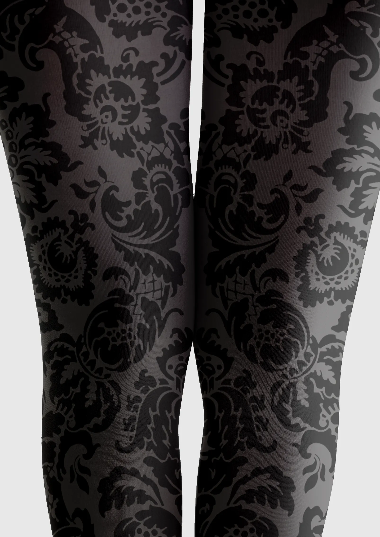 Viken Plan Baroque Bloom Noir Lace Tights Hosiery Pantyhose - Image 4