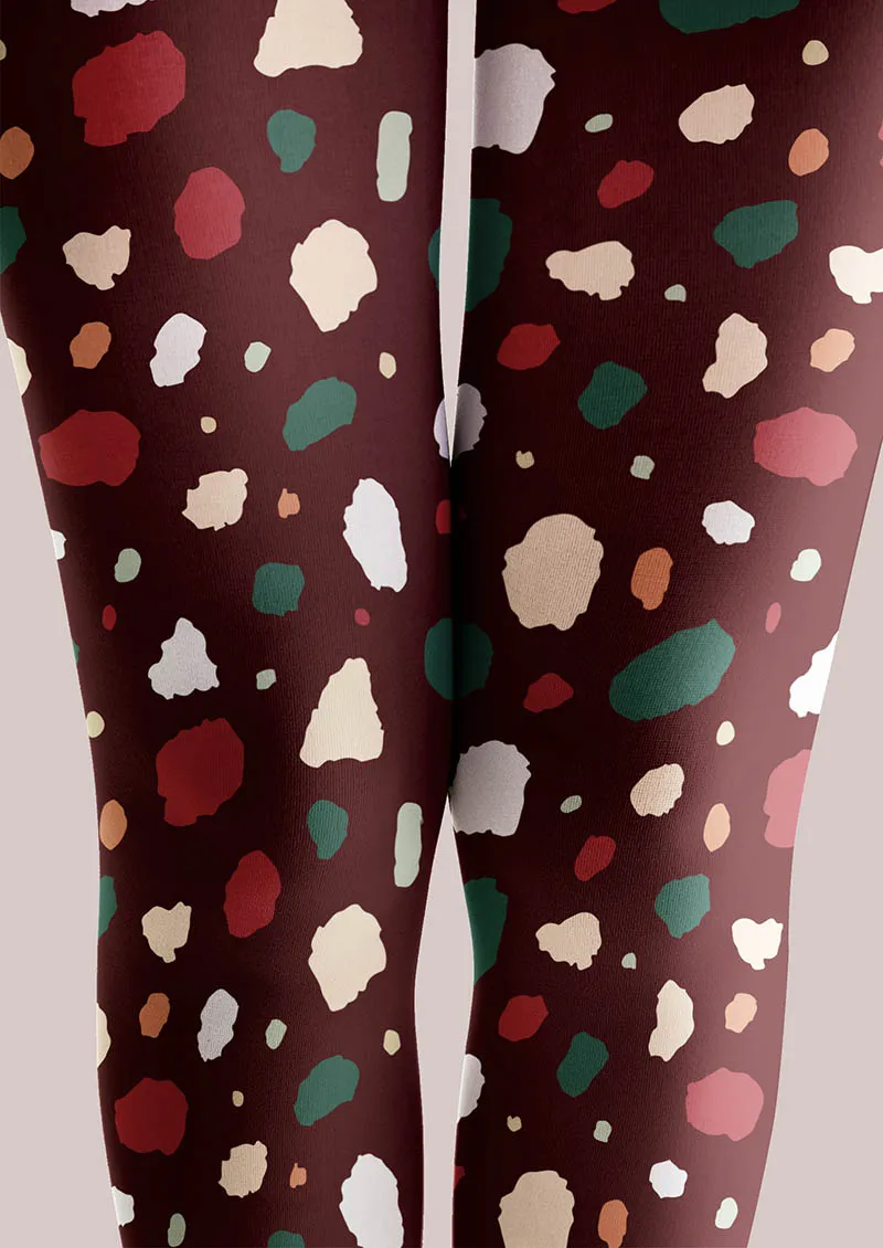 Viken Plan Berry Leopard Tights Hosiery Pantyhose - Image 3