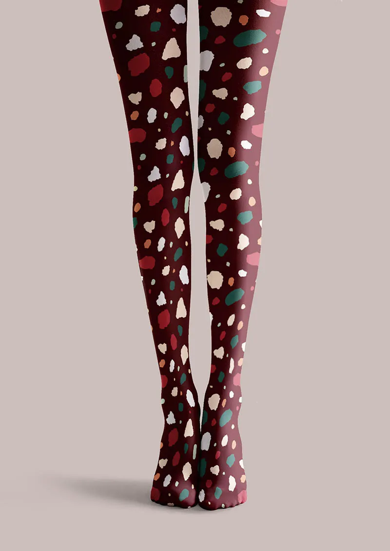 Viken Plan Berry Leopard Tights Hosiery Pantyhose - Image 4