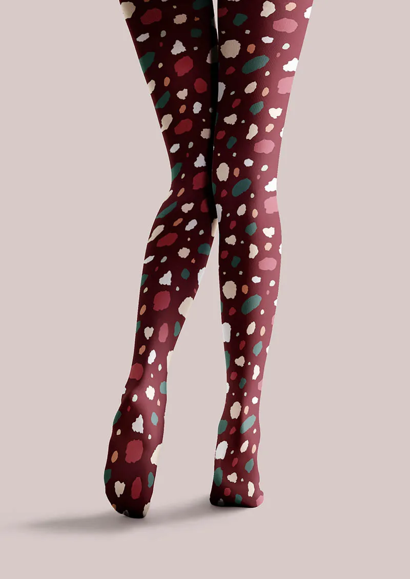 Viken Plan Berry Leopard Tights Hosiery Pantyhose - Image 5