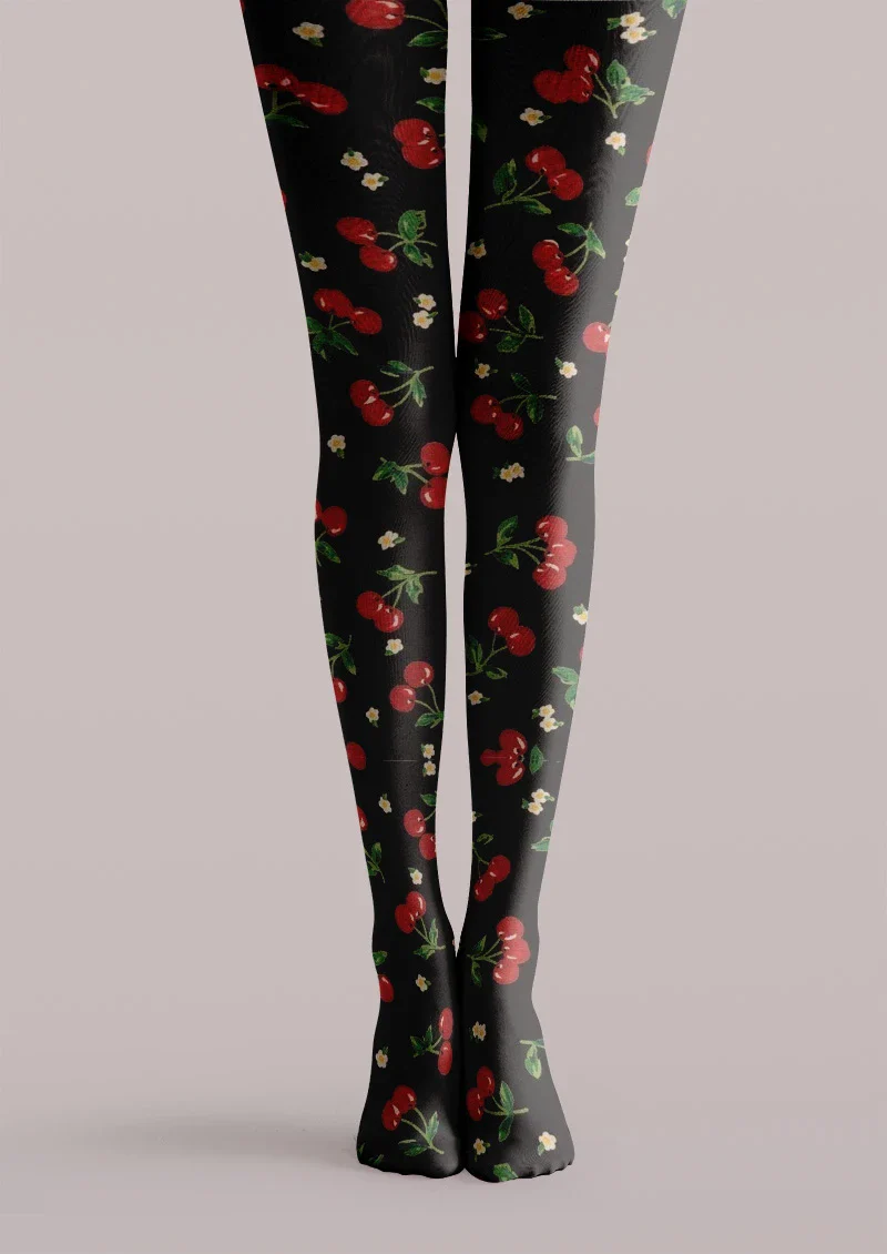 Viken Plan Black Red Rose Tights Hosiery Pantyhose - Image 4