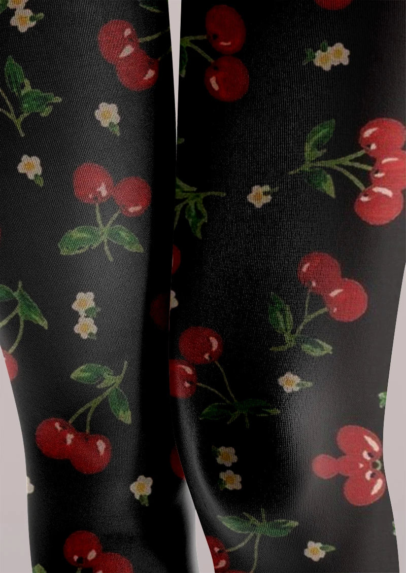 Viken Plan Black Red Rose Tights Hosiery Pantyhose - Image 5