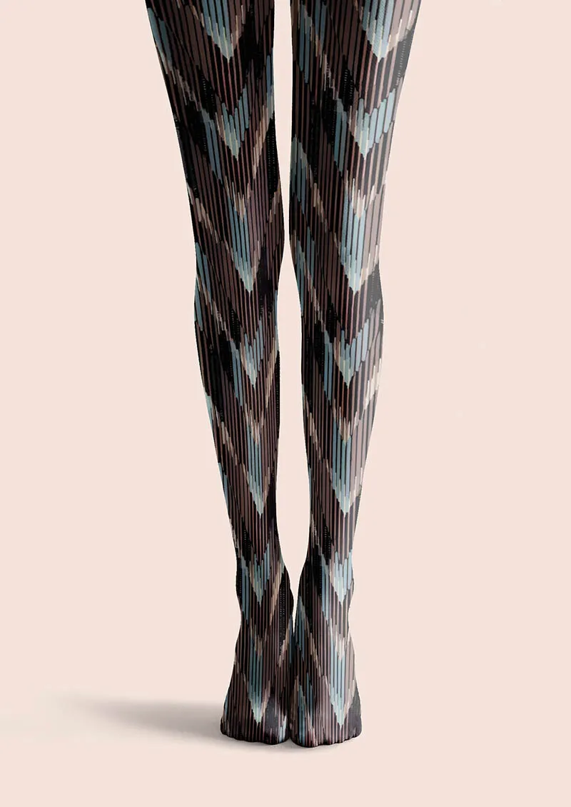 Viken Plan Black Smoke Stripes Tights Hosiery Pantyhose - Image 3
