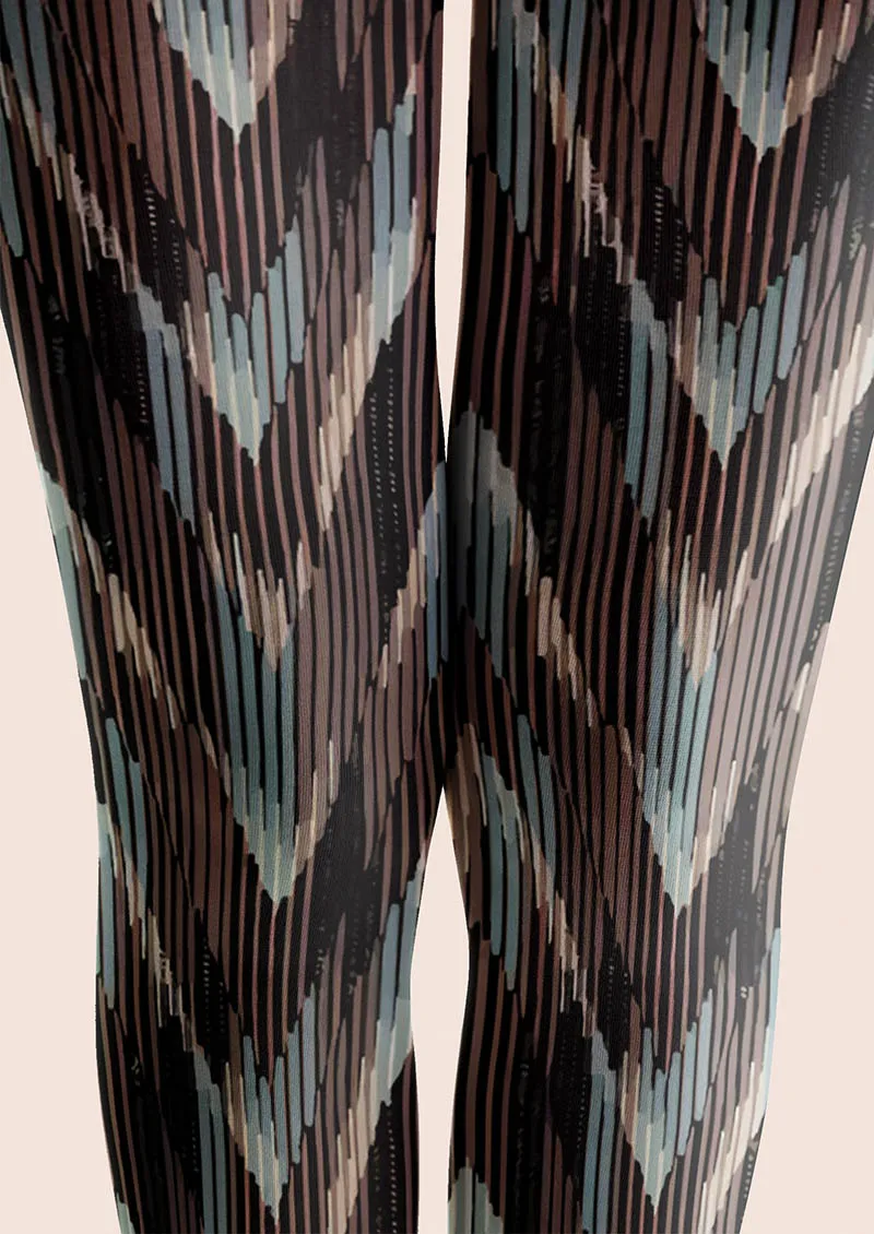 Viken Plan Black Smoke Stripes Tights Hosiery Pantyhose - Image 4