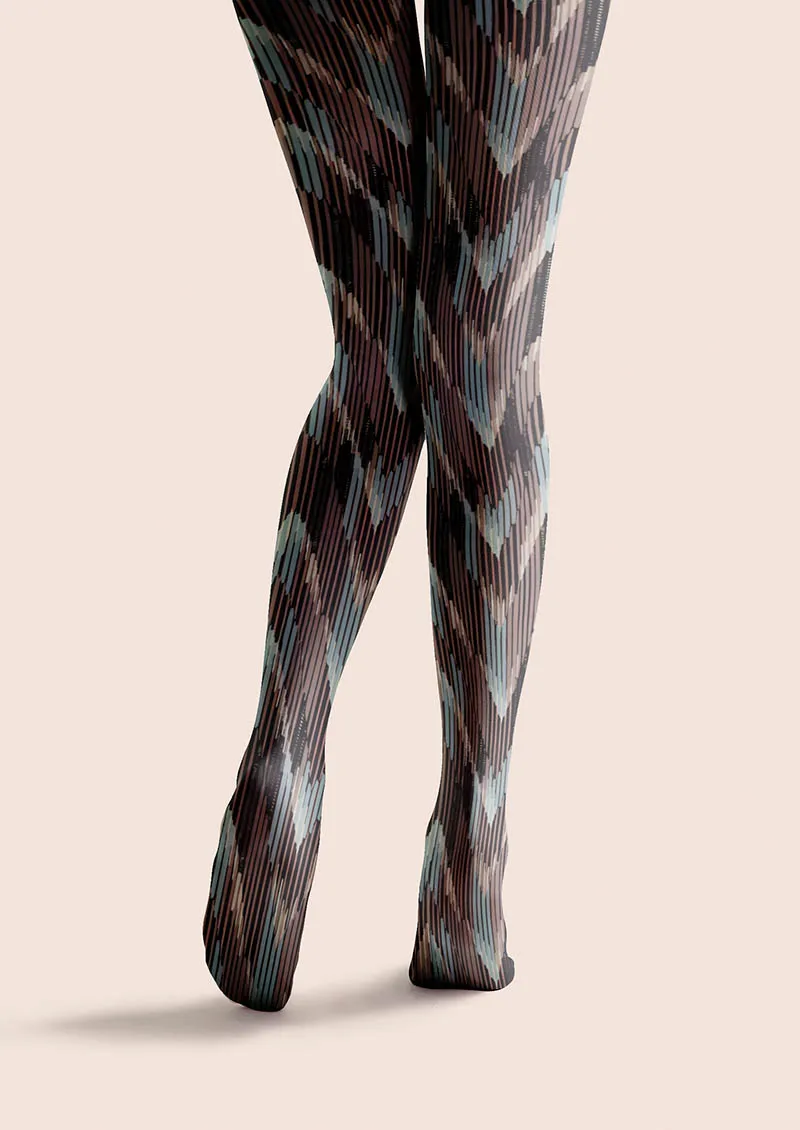 Viken Plan Black Smoke Stripes Tights Hosiery Pantyhose - Image 5
