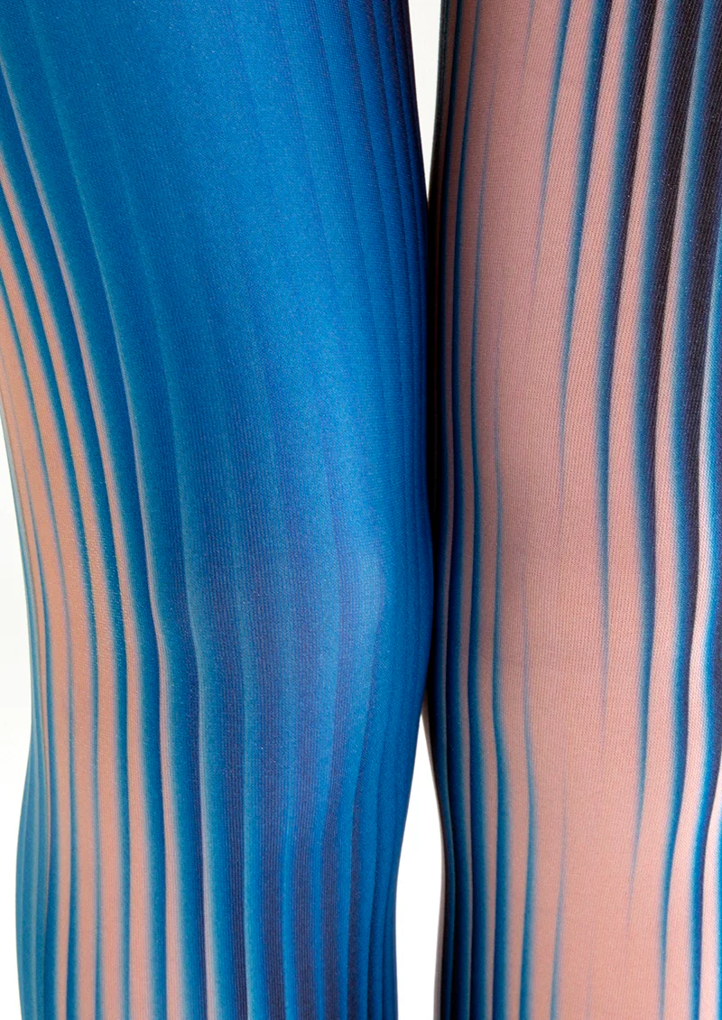 Viken Plan Art Print Tights Personality Pantyhose/Tights [Blue Corrugation] - Image 6