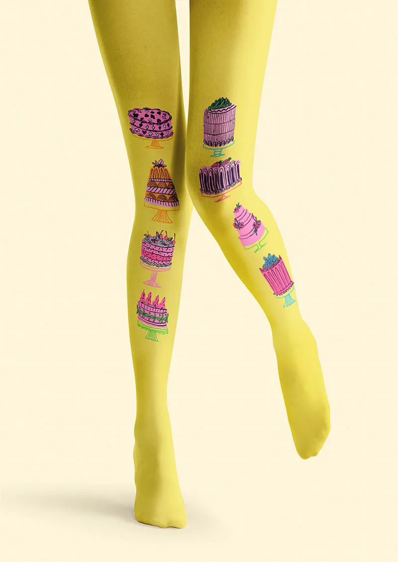 Viken Plan Fun Art Cake Fantasy Tights Hosiery Pantyhose