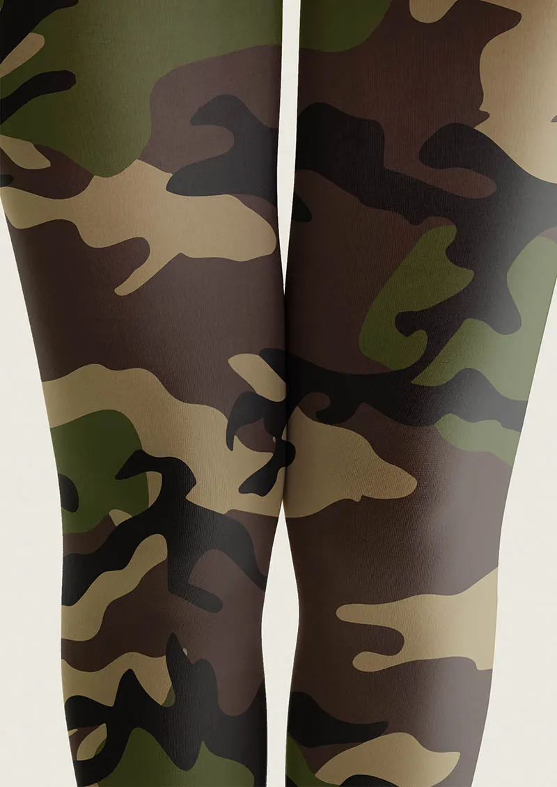 Viken Plan Fun Art Camo Whisper Tights Hosiery Pantyhose - Image 3