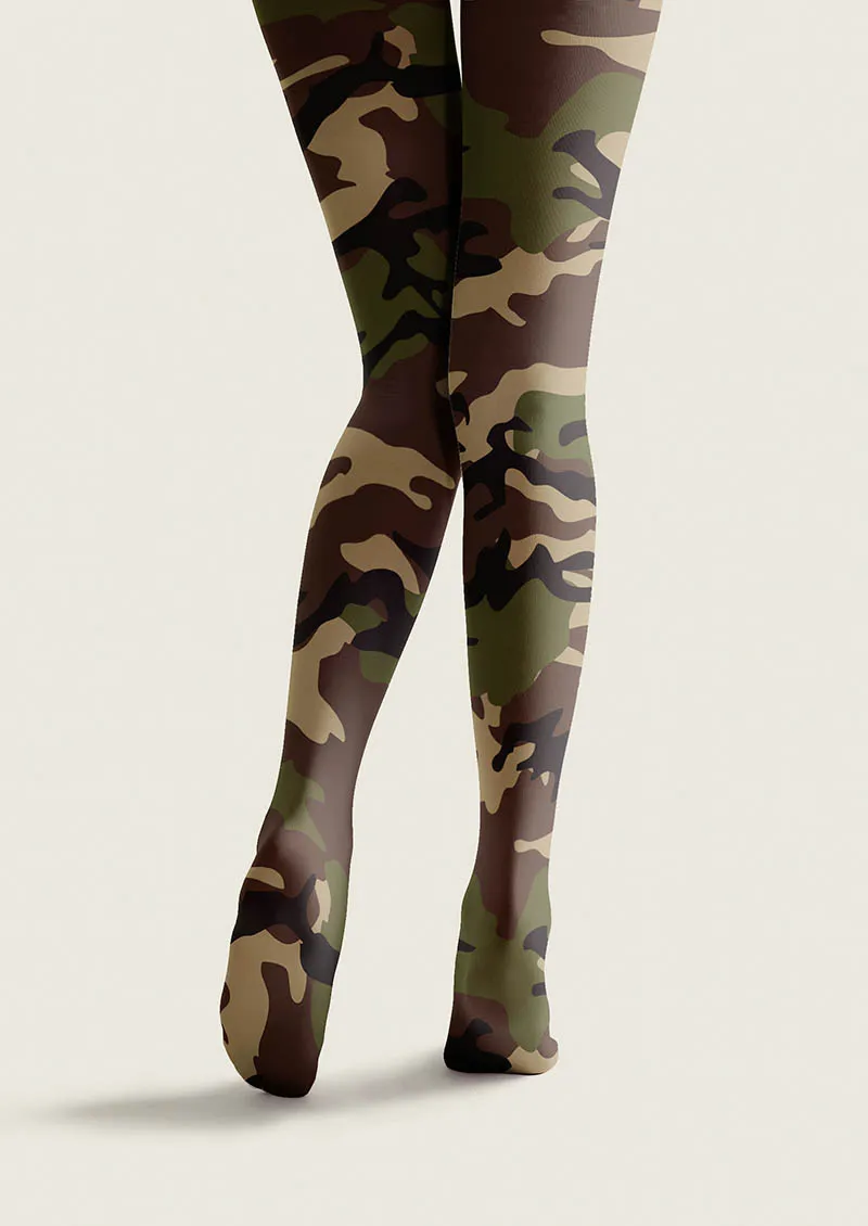 Viken Plan Fun Art Camo Whisper Tights Hosiery Pantyhose - Image 4