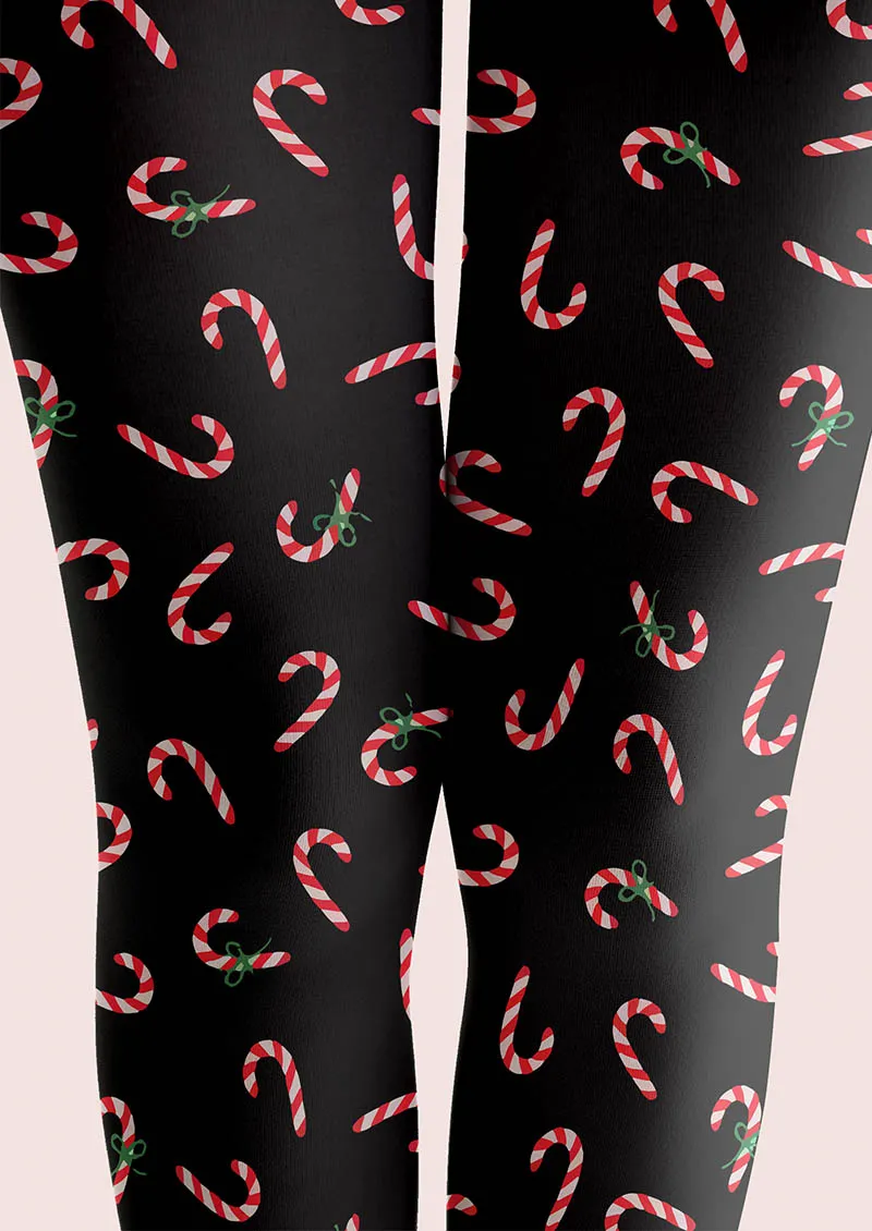 Viken Plan Candy Cane Pattern Tights Hosiery Pantyhose - Image 3