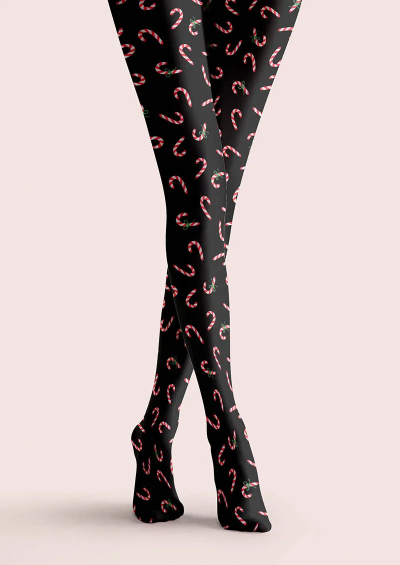 Viken Plan Candy Cane Pattern Tights Hosiery Pantyhose - Image 4