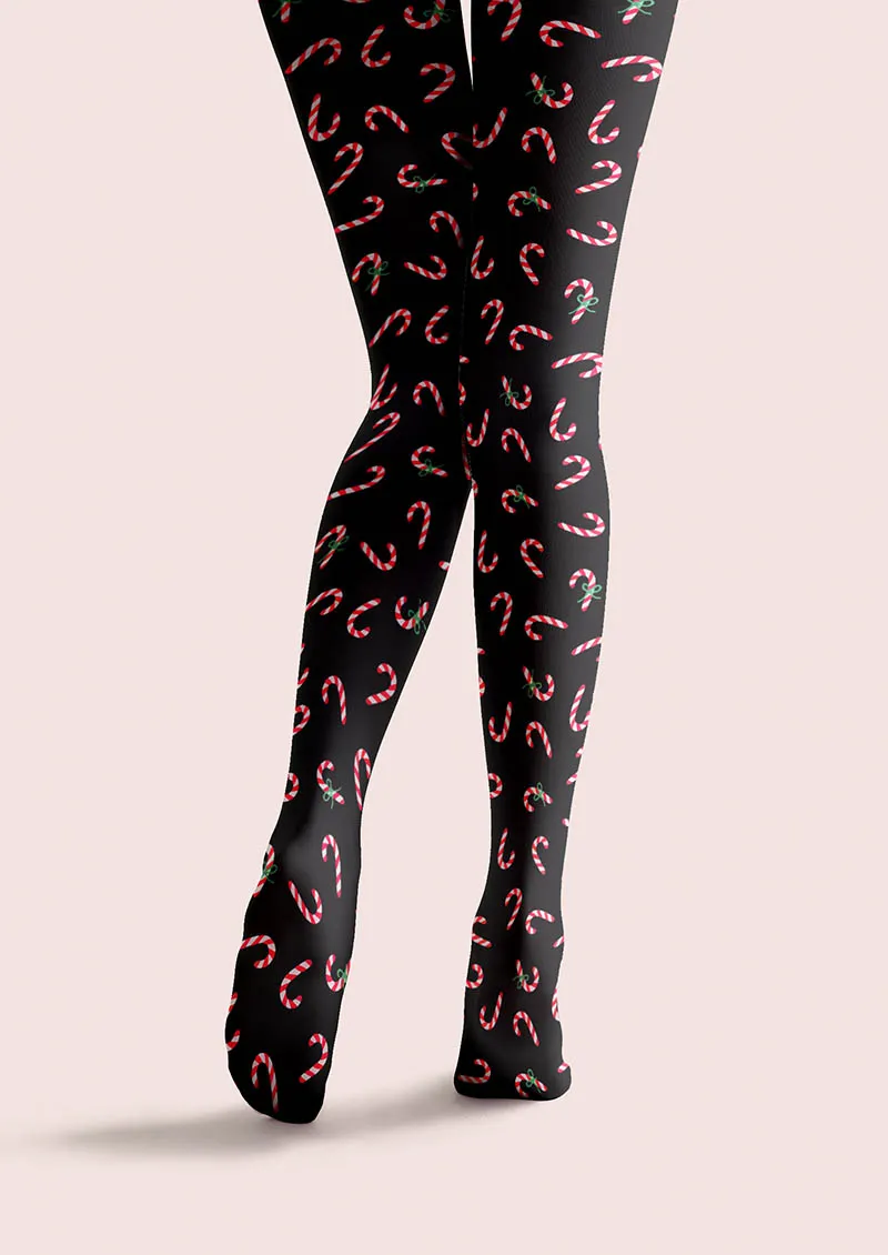Viken Plan Candy Cane Pattern Tights Hosiery Pantyhose - Image 5