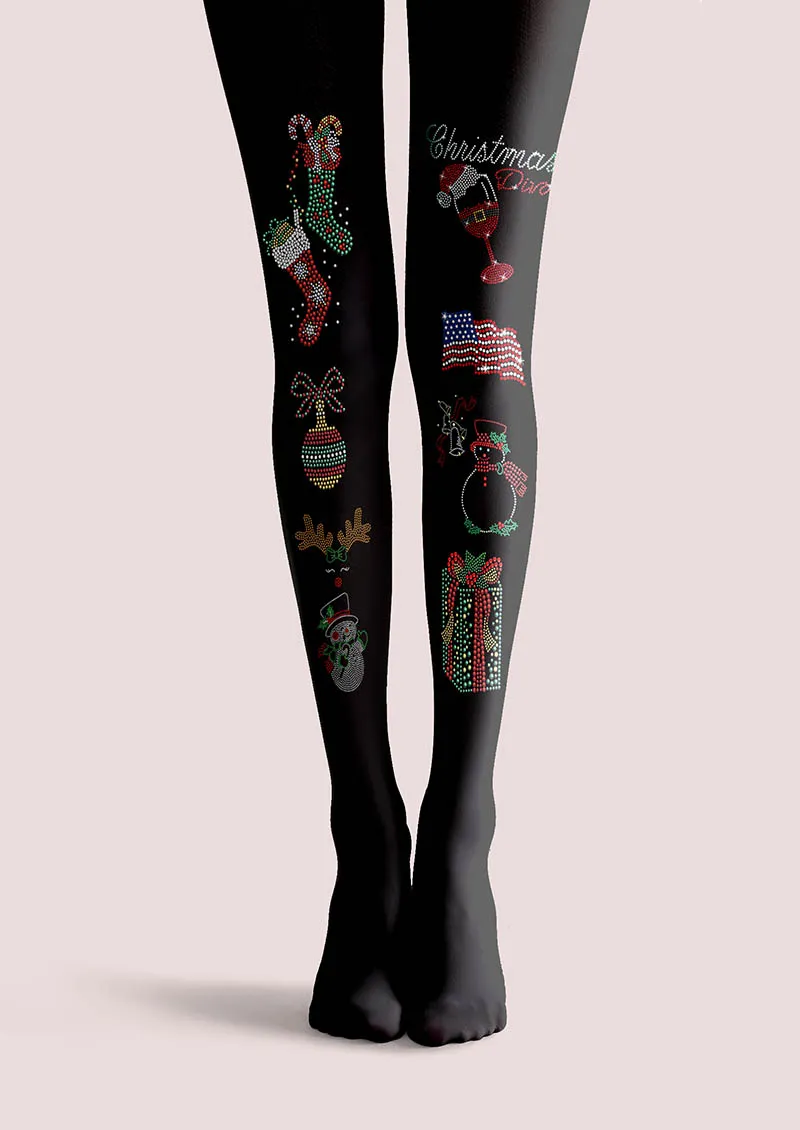 Viken Plan Christmas Fun Party Tights Hosiery Pantyhose