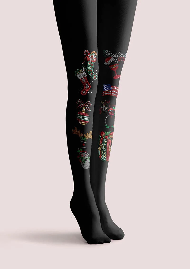 Viken Plan Christmas Fun Party Tights Hosiery Pantyhose - Image 4