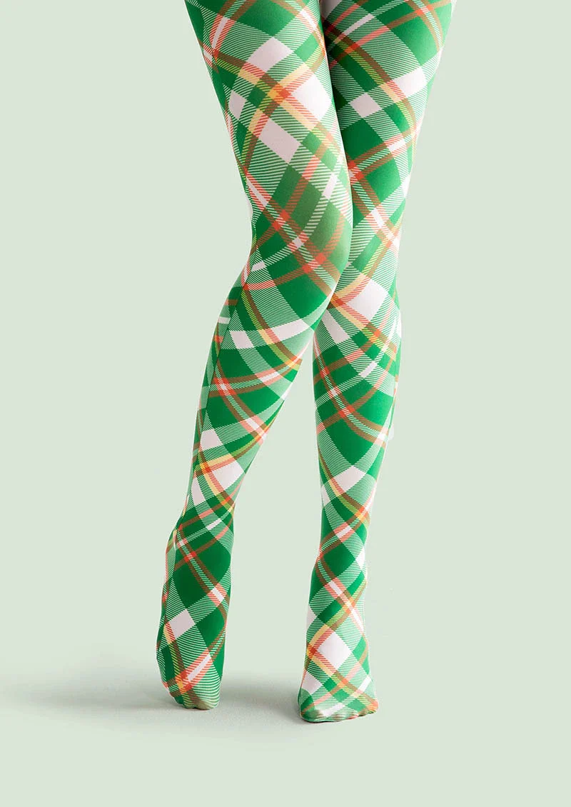 Viken Plan Holiday Print Tights Personality Pantyhose/Tights [Christmas Plaid]