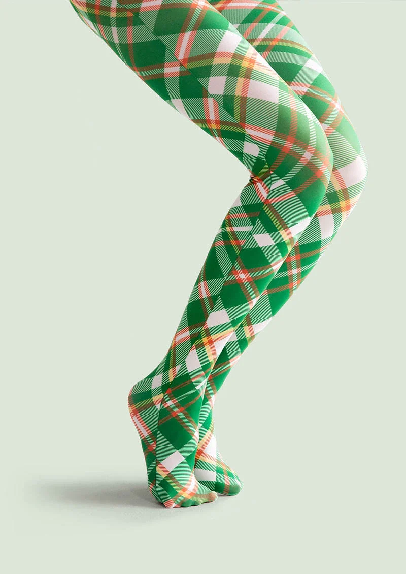 Viken Plan Holiday Print Tights Personality Pantyhose/Tights [Christmas Plaid] - Image 4
