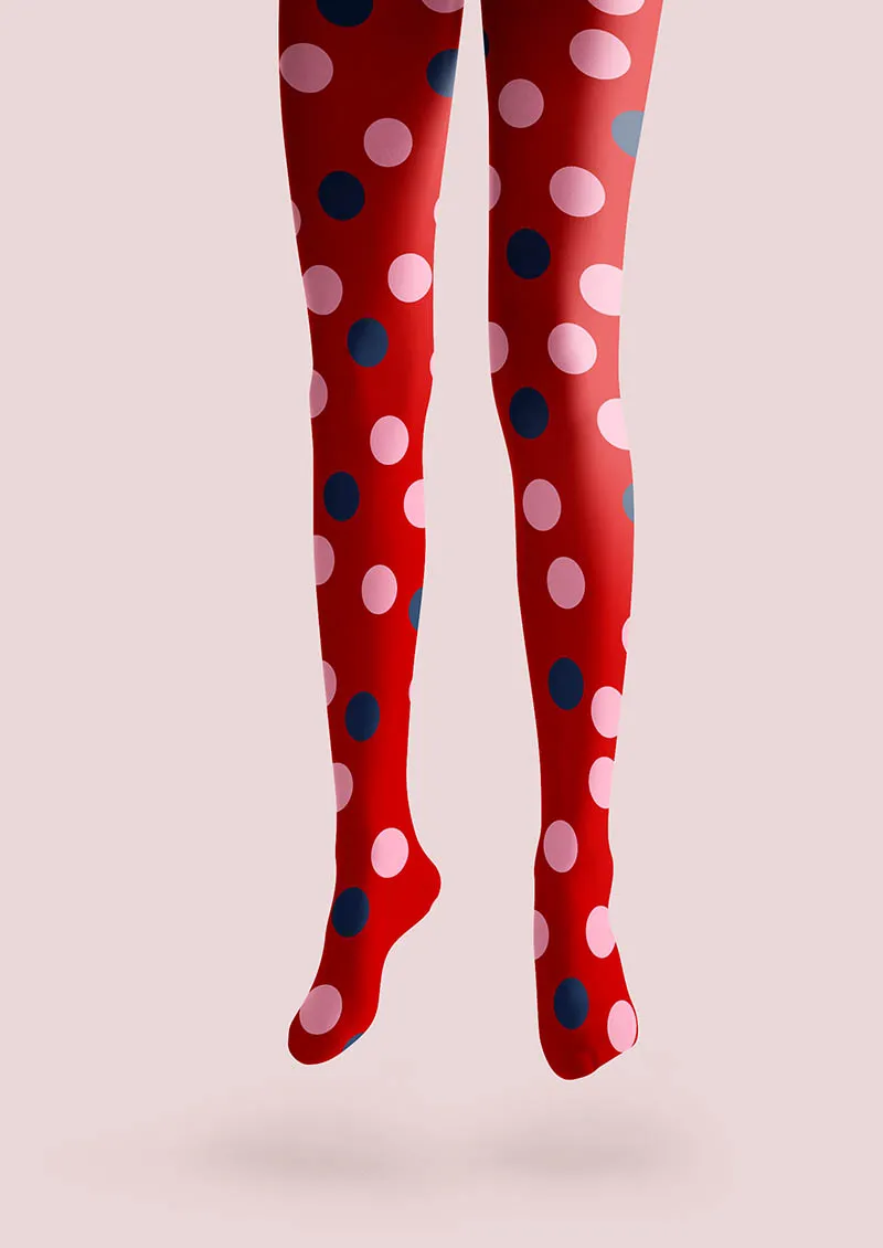 Viken Plan Christmas Star Dots Tights Hosiery Pantyhose - Image 3