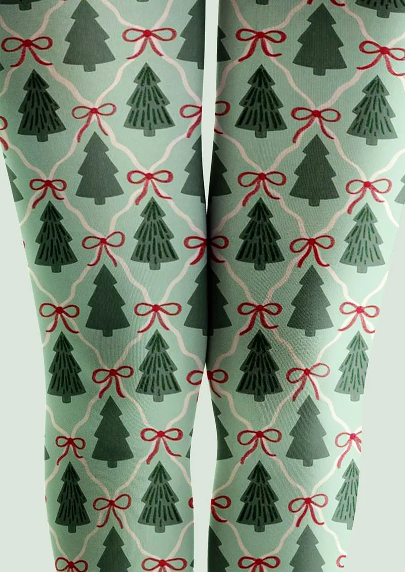 Viken Plan Christmas Fun Art Tree Forest Tights Hosiery Pantyhose - Image 4