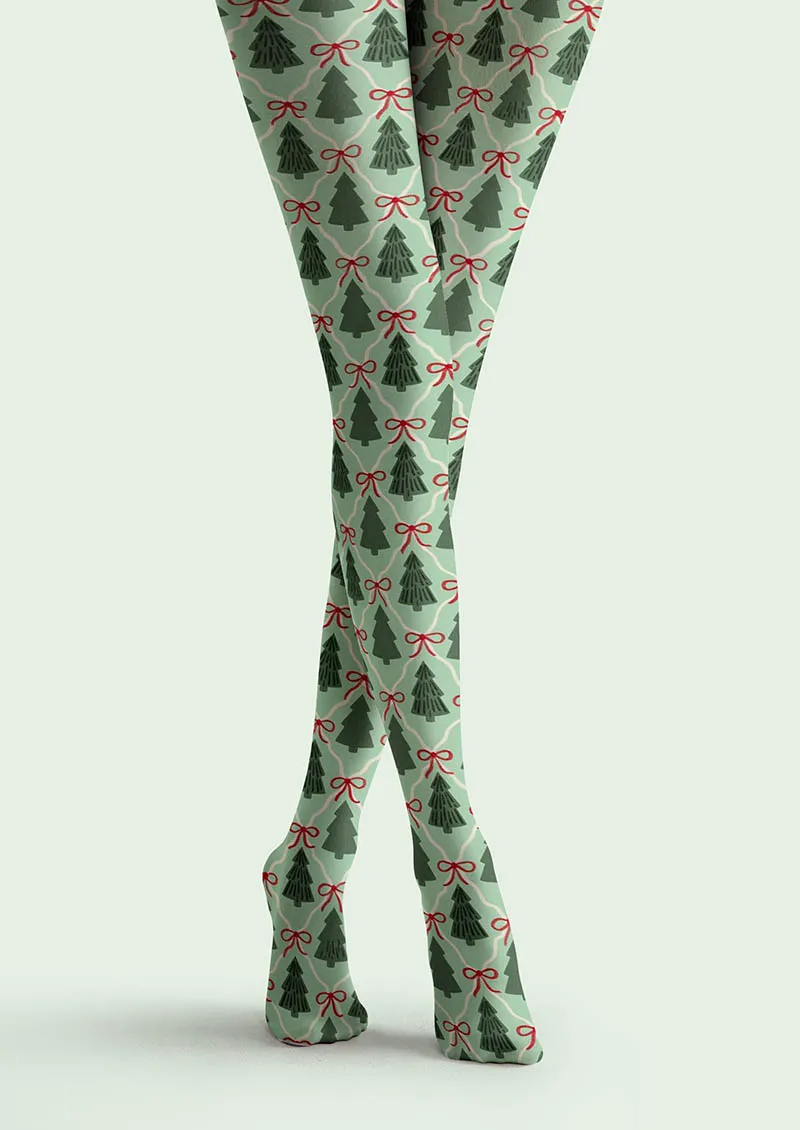 Viken Plan Christmas Fun Art Tree Forest Tights Hosiery Pantyhose - Image 5