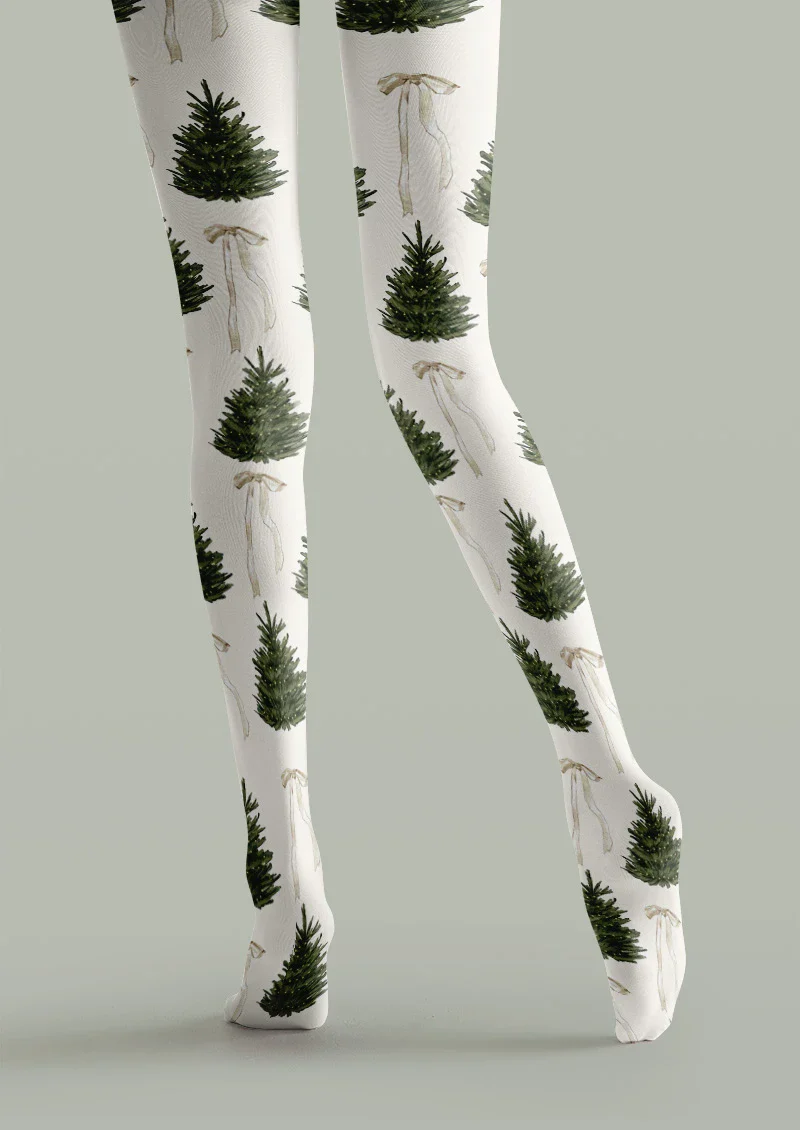 Viken Plan Christmas Tree Graphic Tights Hosiery Pantyhose