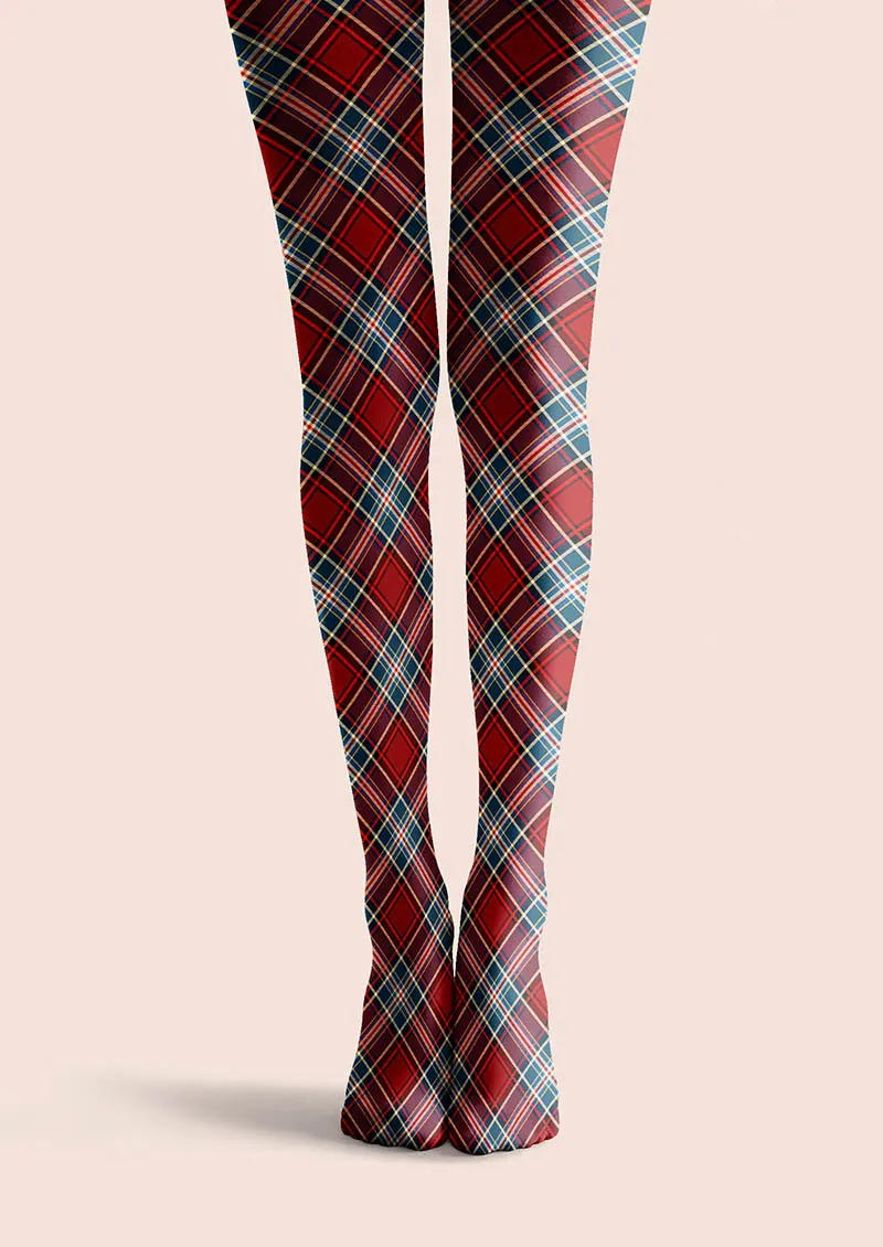 Viken Plan Christmas Classic Red Tartan Tights Hosiery Pantyhose - Image 3
