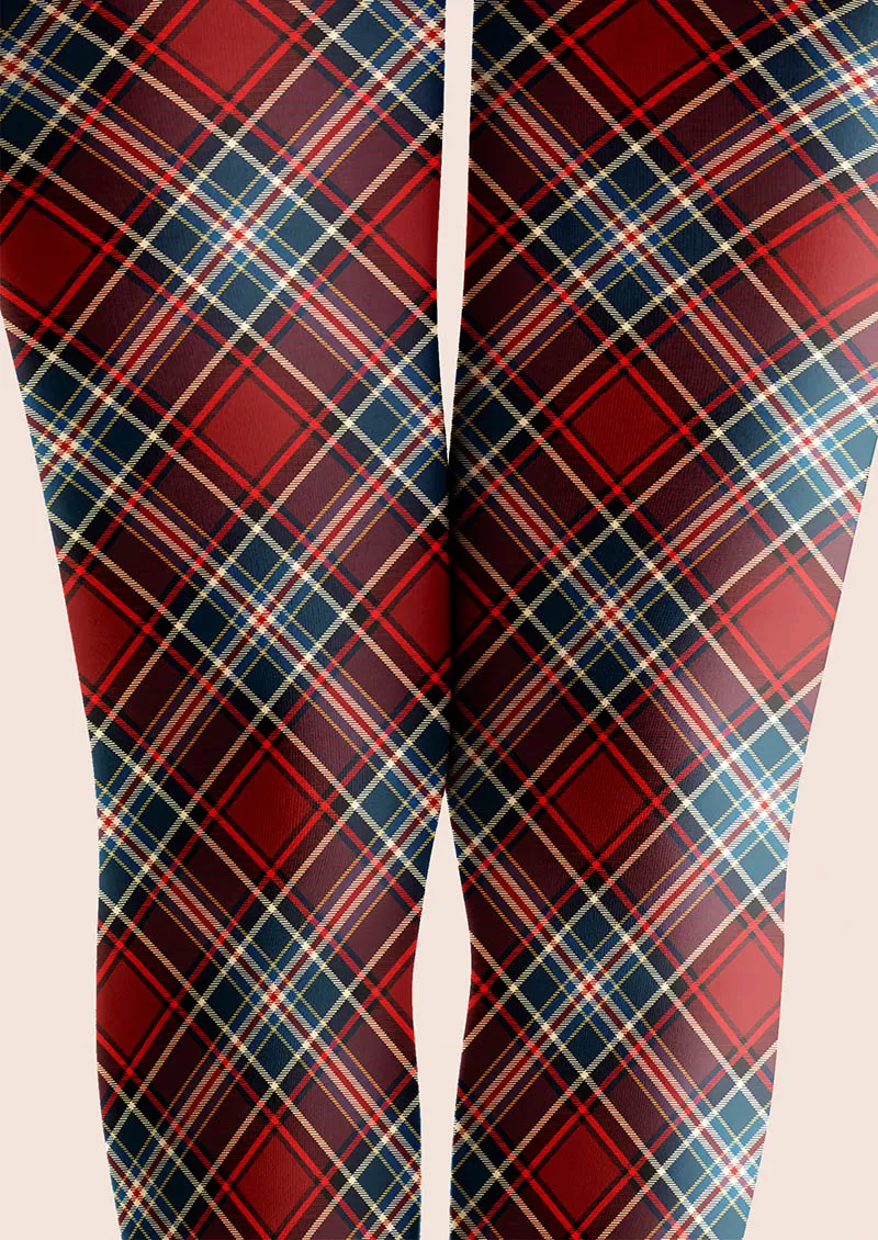 Viken Plan Christmas Classic Red Tartan Tights Hosiery Pantyhose - Image 4