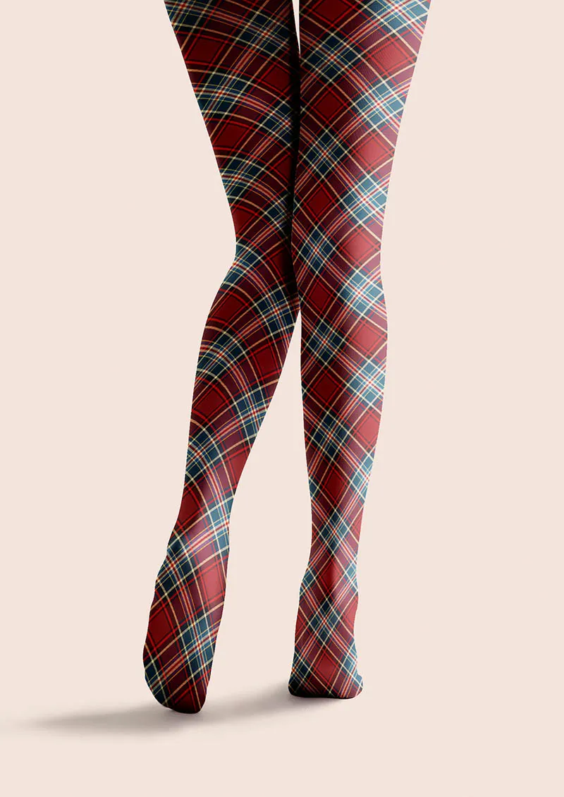 Viken Plan Christmas Classic Red Tartan Tights Hosiery Pantyhose - Image 6