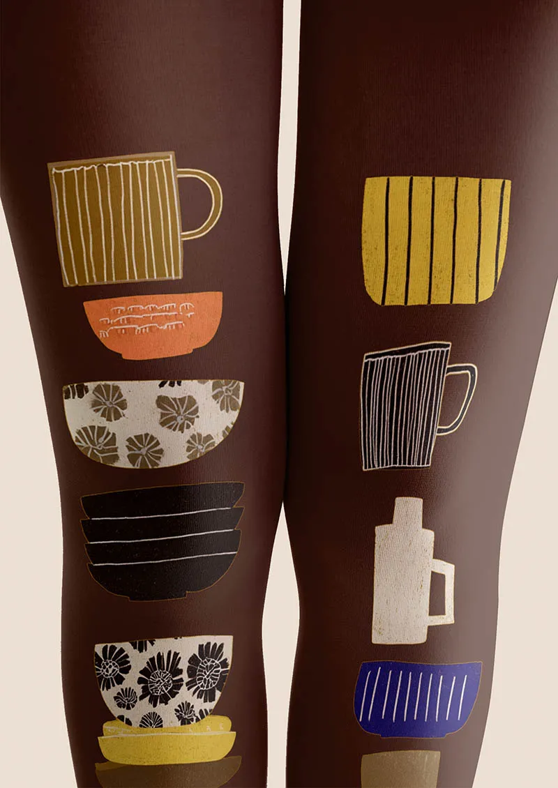 Viken Plan Fun Art Coffee Cup Fun Tights Hosiery Pantyhose - Image 3