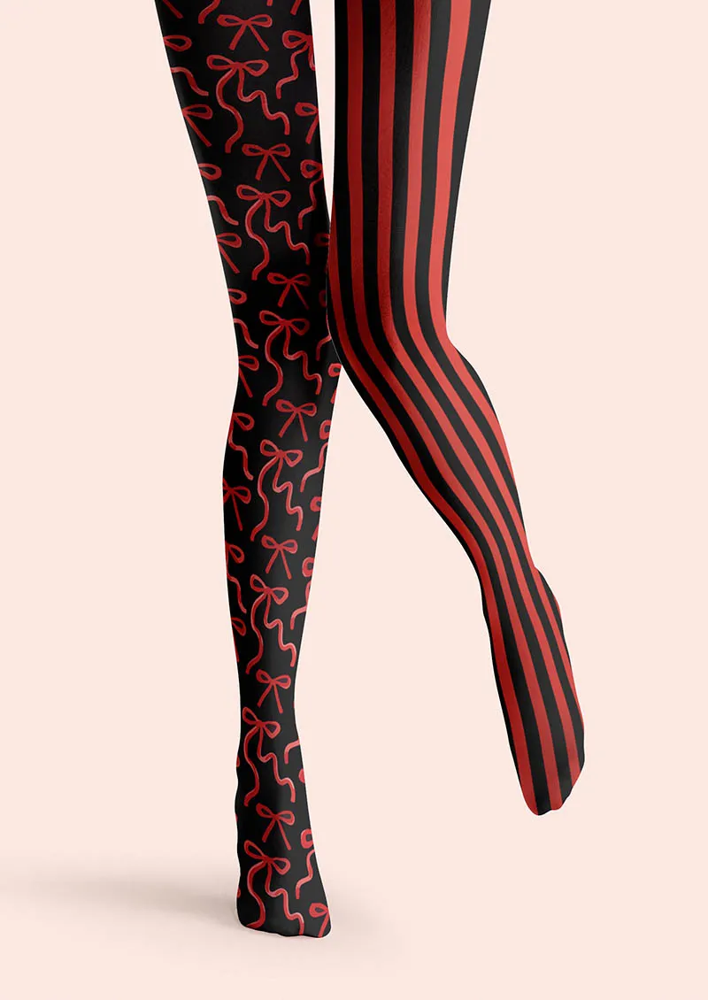 Viken Plan Valentine's Day Dangerous Heart Tights Hosiery Pantyhose