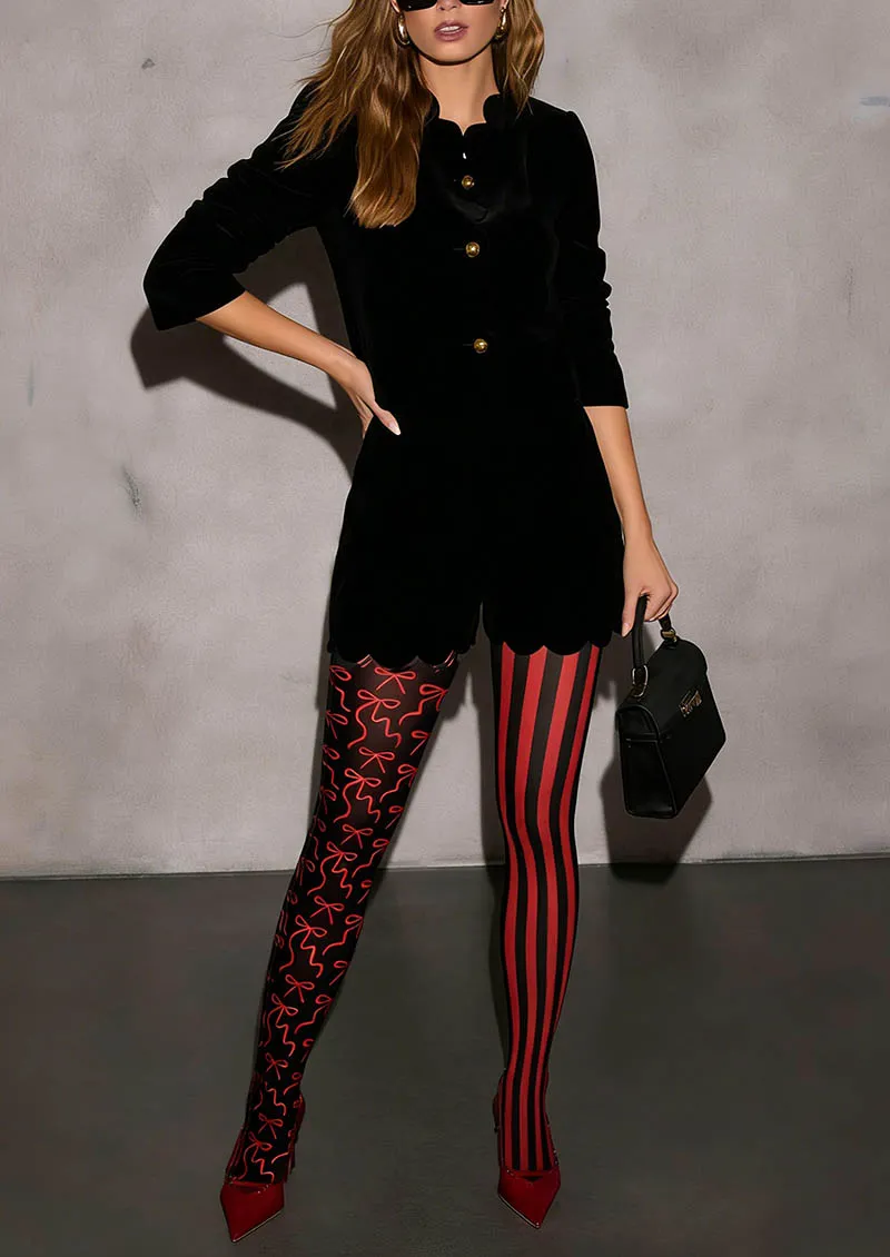 Viken Plan Valentine's Day Dangerous Heart Tights Hosiery Pantyhose - Image 2