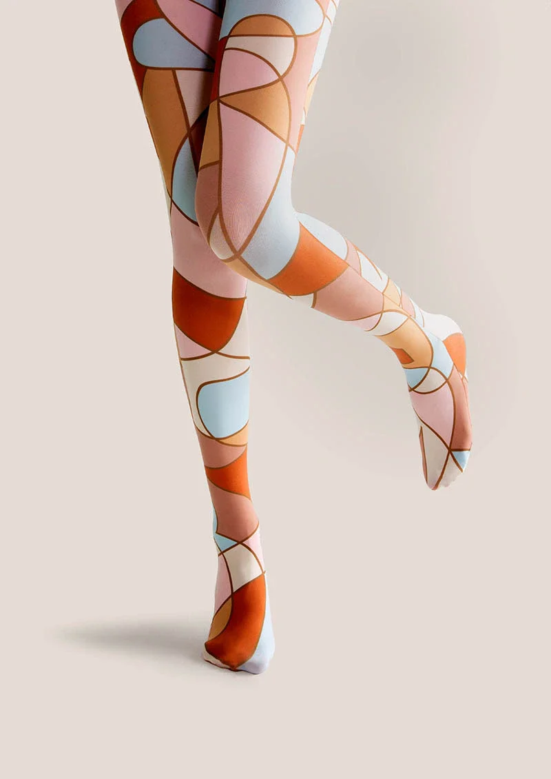 Viken Plan Art Print Tights Geometric Figure Pantyhose/Tights [Dusk Refrain] - Image 4