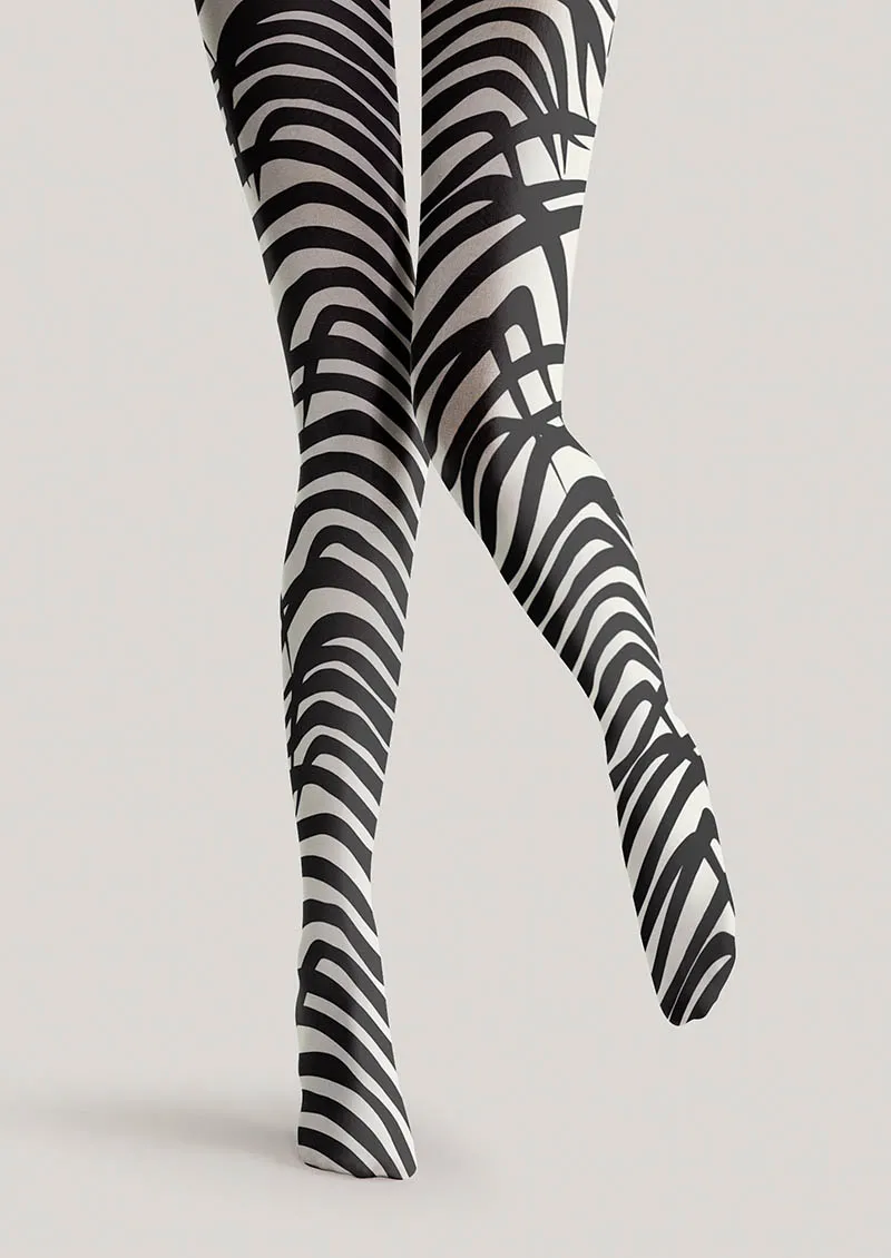 Viken Plan Floral pattern Feather Lines Tights Hosiery Pantyhose - Image 2