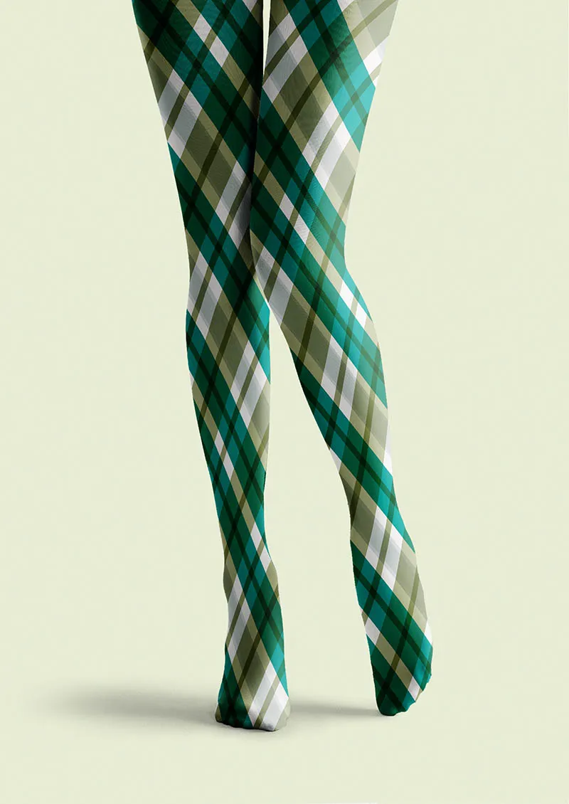 Viken Plan Forest Check Pattern Tights Hosiery Pantyhose - Image 5
