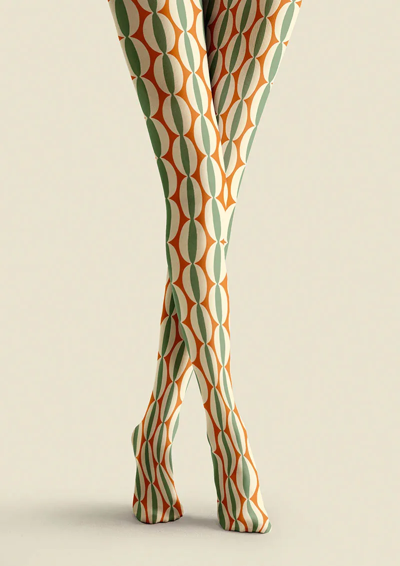 Viken Plan Geometric Art Geo Dot Tights Hosiery Pantyhose