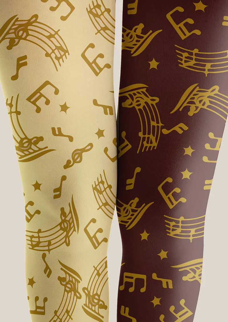 Viken Plan Musical elements Golden Melody Tights Hosiery Pantyhose - Image 3