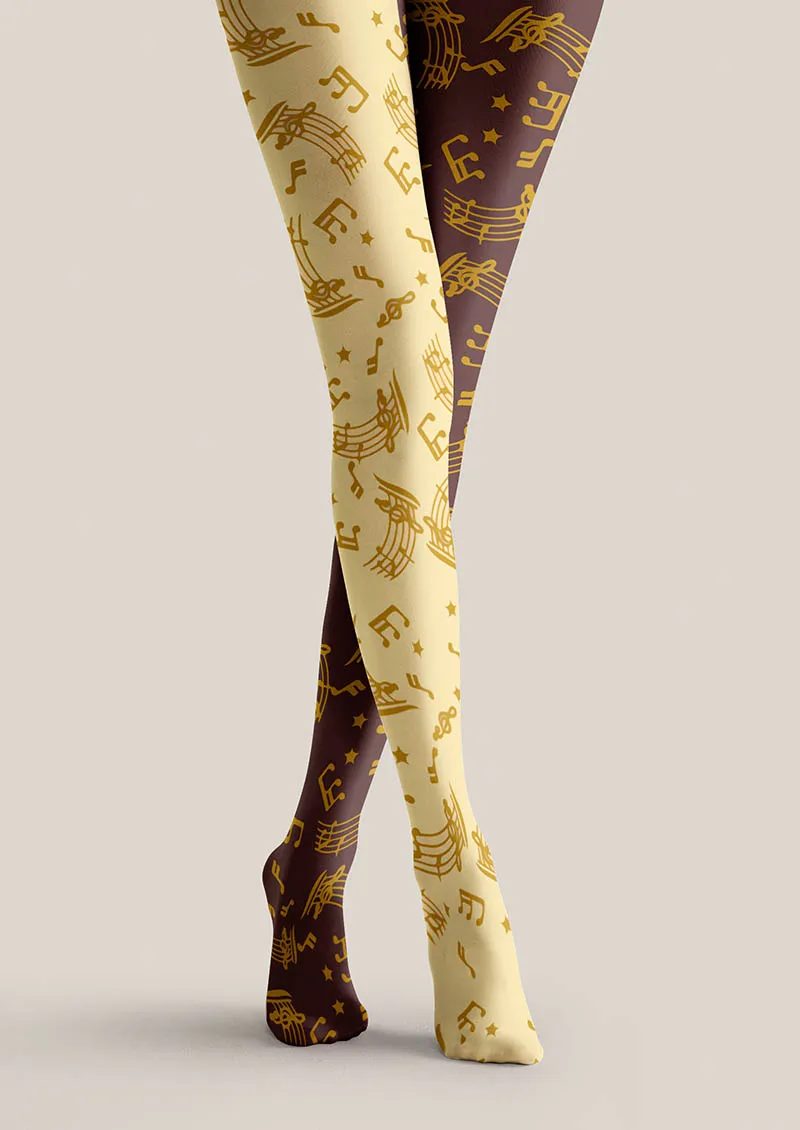 Viken Plan Musical elements Golden Melody Tights Hosiery Pantyhose - Image 4