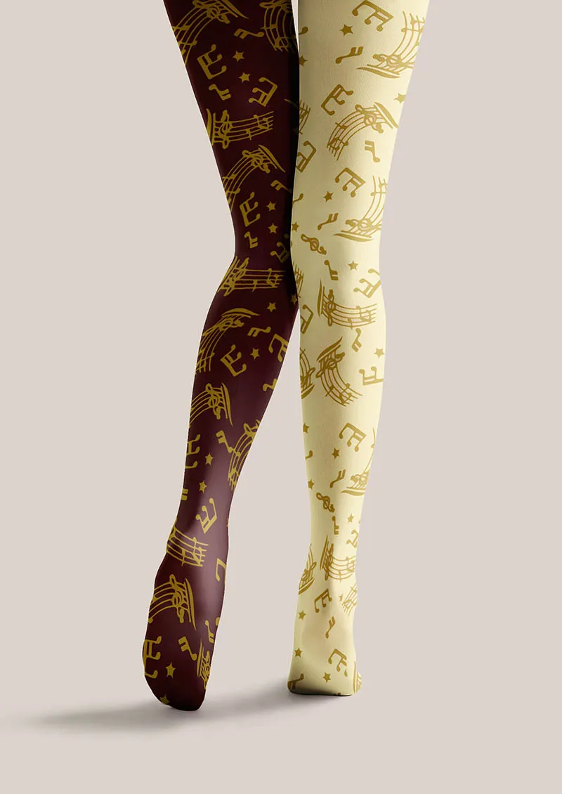Viken Plan Musical elements Golden Melody Tights Hosiery Pantyhose - Image 5