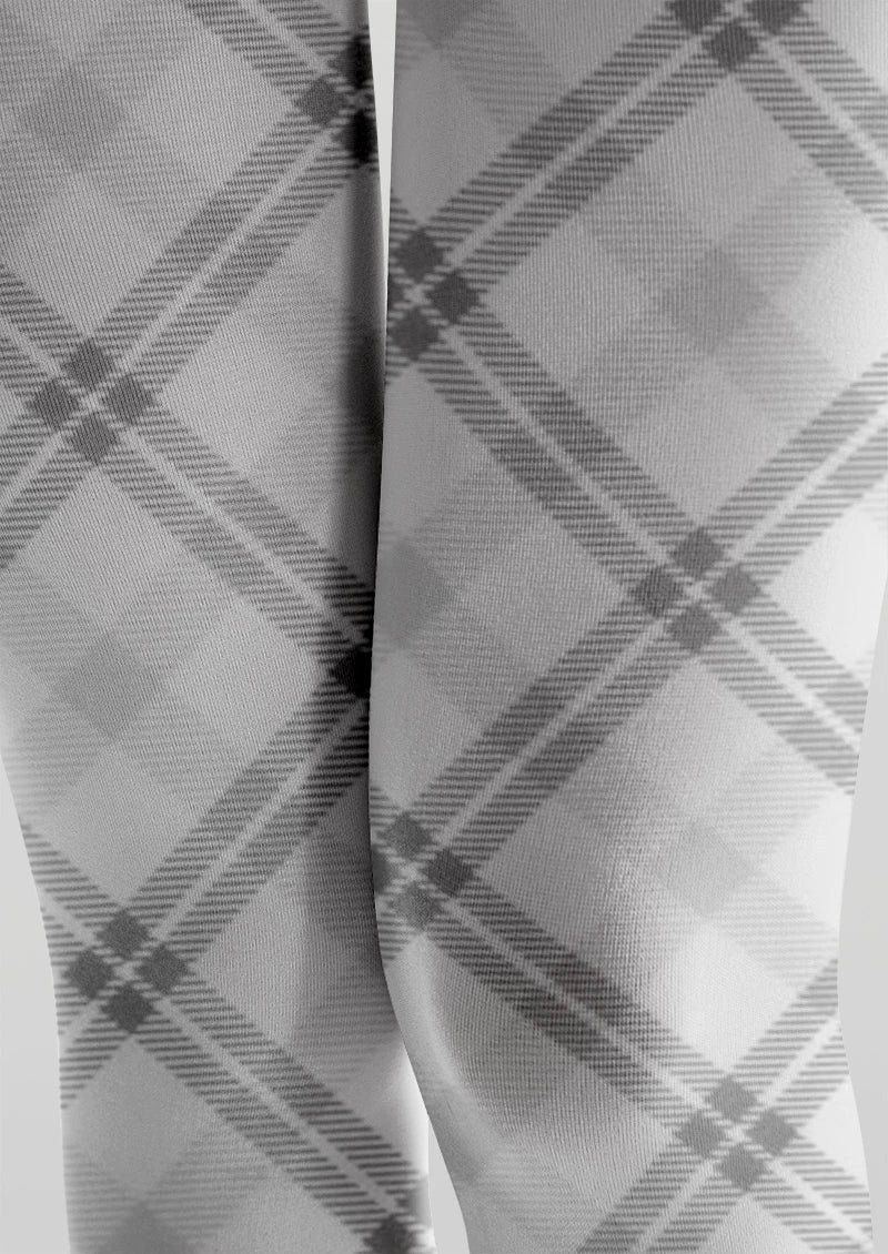 Viken Plan Gray Plaid Tights Hosiery Pantyhose - Image 4