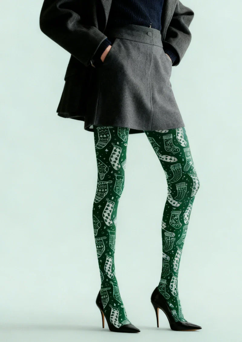 Viken Plan Green Bandana Western Tights Hosiery Pantyhose - Image 2